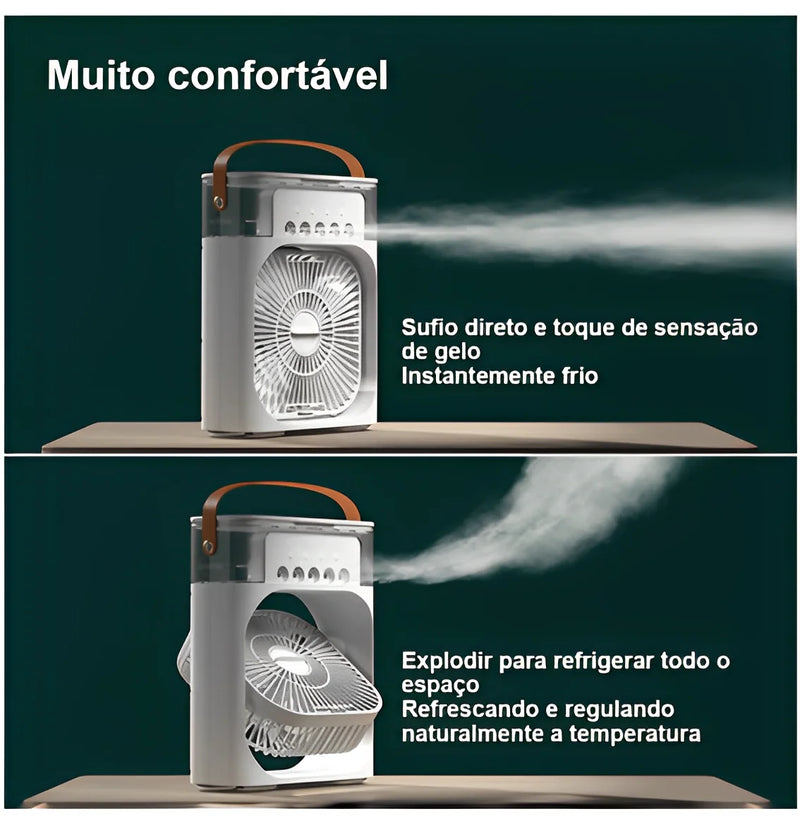 Mini ar condicionado ventilador e nebulizador portátil