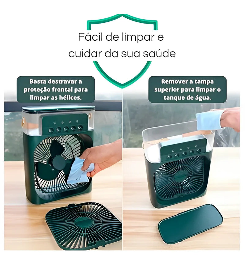 Mini ar condicionado ventilador e nebulizador portátil