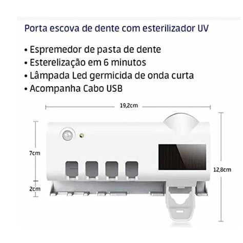 Porta escova de dentes esterilizador